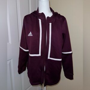 Burgundy Adidas zip up jacket